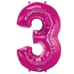 Ballontal - Pink 3 tal - Pink folietal