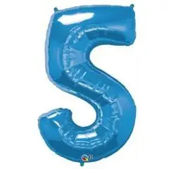 Ballontal - Blå 5 tal - Blå folietal