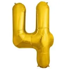 Ballontal - Guld 4 tal - Guld folietal