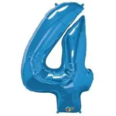 Ballontal - Blå 4 tal - Blå folietal