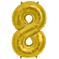 Ballontal - Guld 8 tal - Guld folietal