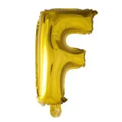 Ballon Bogstav F Guld - 100 cm. - Ballon-bogstav - Guld 100 cm (Til helium)