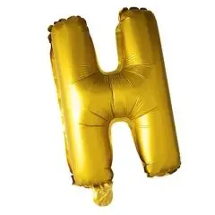 Ballon Bogstav H Guld - 100 cm. - Ballon-bogstav - Guld 100 cm (Til helium)