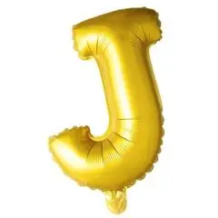 Ballon Bogstav J Guld - 100 cm. - Ballon-bogstav - Guld 100 cm (Til helium)