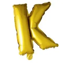 Ballon Bogstav K Guld - 100 cm. - Ballon-bogstav - Guld 100 cm (Til helium)