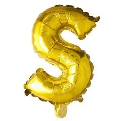Ballon Bogstav S Guld - 100 cm. - Ballon-bogstav - Guld 100 cm (Til helium)