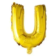 Ballon Bogstav U Guld - 100 cm. - Ballon-bogstav - Guld 100 cm (Til helium)