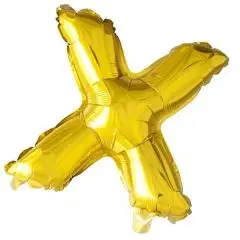 Ballon Bogstav X Guld - 100 cm. - Ballon-bogstav - Guld 100 cm (Til helium)