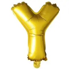 Ballon Bogstav Y Guld - 100 cm. - Ballon-bogstav - Guld 100 cm (Til helium)