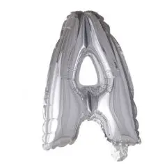 Ballon Bogstav A sølv - 35 cm. - Ballon-bogstav - Sølv 40 cm (Til luft)