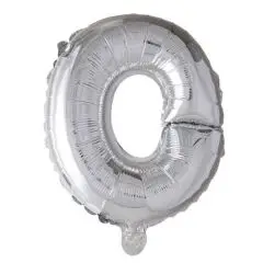 Ballon Bogstav O sølv - 40 cm. - Ballon-bogstav - Sølv 40 cm (Til luft)