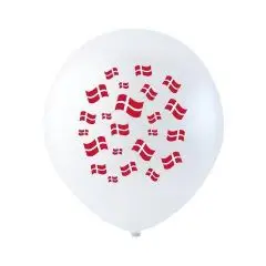 Balloner med flag 10 stk - Hurraflag