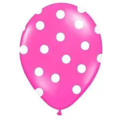 Pink balloner med hvide prikker - Balloner med prikker