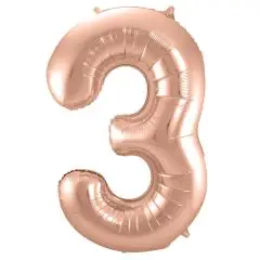 70 CM - BALLONTAL - ROSE GOLD 3 TAL - Guldrose folietal