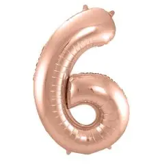 70 CM - BALLONTAL - ROSE GOLD 6 TAL - Guldrose folietal