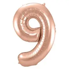 70 CM - BALLONTAL - ROSE GOLD 9 TAL - Guldrose folietal