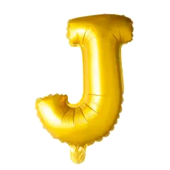 BALLON BOGSTAV J GULD - 35 CM. - Ballon-bogstav - Guld 35 cm (Til luft)