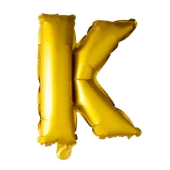 BALLON BOGSTAV K GULD - 35 CM. - Ballon-bogstav - Guld 35 cm (Til luft)