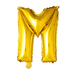 BALLON BOGSTAV M GULD - 35 CM. - Ballon-bogstav - Guld 35 cm (Til luft)