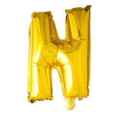 BALLON BOGSTAV N GULD - 35 CM. - Ballon-bogstav - Guld 35 cm (Til luft)