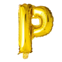 BALLON BOGSTAV P GULD - 35 CM. - Ballon-bogstav - Guld 35 cm (Til luft)