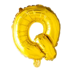 BALLON BOGSTAV Q GULD - 35 CM. - Ballon-bogstav - Guld 35 cm (Til luft)