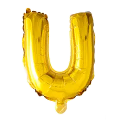 BALLON BOGSTAV U GULD - 35 CM. - Ballon-bogstav - Guld 35 cm (Til luft)