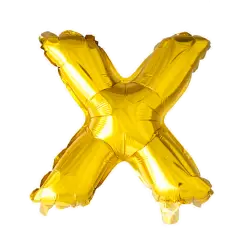 BALLON BOGSTAV X GULD - 35 CM. - Ballon-bogstav - Guld 35 cm (Til luft)