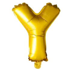 BALLON BOGSTAV Y GULD - 35 CM. - Ballon-bogstav - Guld 35 cm (Til luft)