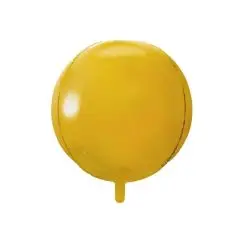 KUGLERUND FOLIE BALLON - GULD - 1 STK - Kuglerund folieballon