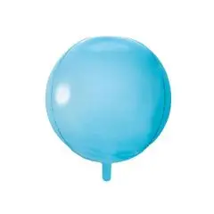 KUGLERUND FOLIE BALLON - himmelblå - 1 STK - Kuglerund folieballon