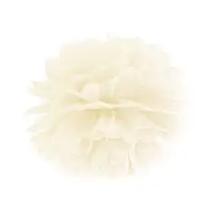Pompom i cream farve 25cm. - Pompom