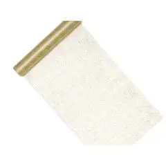 Bordløber guld fiber 0.36x9m - Bordløber med print