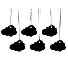 Sorte skyer manillamærker - 6 stk. - Black Friday tilbehør