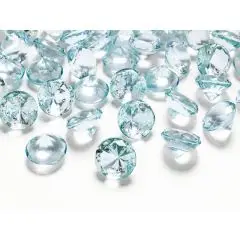 Turkis pynte diamanter 20mm - 10 stk. - Pyntediamanter