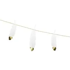 Banner med pap fjer - 1,6 meter. - Svane-tema