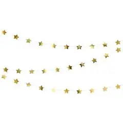 Guld stjerne guirlande - 3.6 meter. - Jul