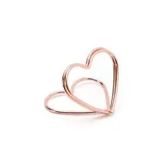 Bordkortholder rose gold hjerte - 10 stk. - Diamanter til bordkort