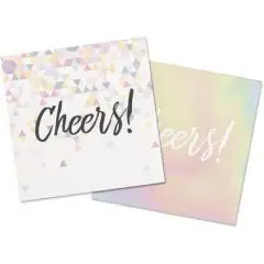 Pastel farvet servietter - Cheers - 33X33 CM - 16 STK. - Nytårsservietter