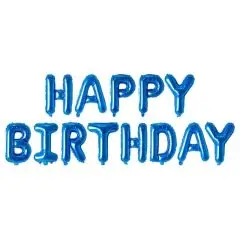 Happy Birthday i blå - Ballon-tekst