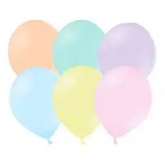 BLANDET PASTEL BALLONER - 10 STK. - 10 stk. poser - Billige balloner