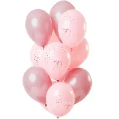 Pink balloner med "Happy 70th" - 12 stk. - 30 cm. - Ballon buketter