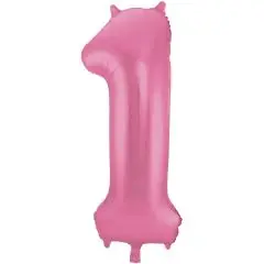 Metallic Mat Pink Folie Ballontal - 1 tal - 86 cm. - Pink folietal