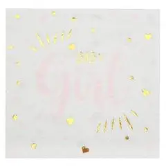 Pige Babyshower - Servietter - 16.5x16.5 cm. - servietter