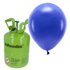 HELIUM OG 30 BLÅ BALLONER - Helium til balloner og heliumsæt