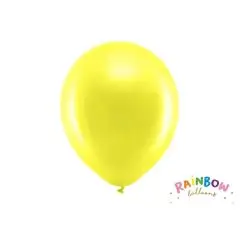 Rainbow Metallic Gule - 10 stk. - 30 cm. - 10 stk. poser - Billige balloner
