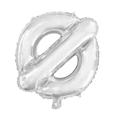 BALLON BOGSTAV Ø SØLV - 40 CM. - Foliebogstaver