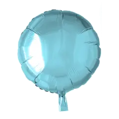 HIMMELBLÅ RUND FOLIE BALLON - 50 STK. - Folie rund ballon