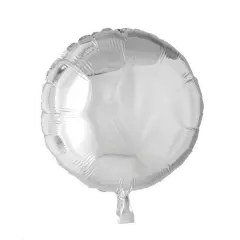 SØLV RUND FOLIE BALLON - 50 STK - Folie rund ballon