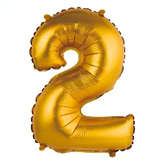 MINI BALLONTAL - GULD 2 (IKKE TIL HELIUM) 35 CM. - Guld folietal